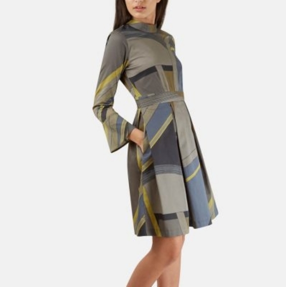 Closet Khaki Block Print Dress - Picture 2 of 8